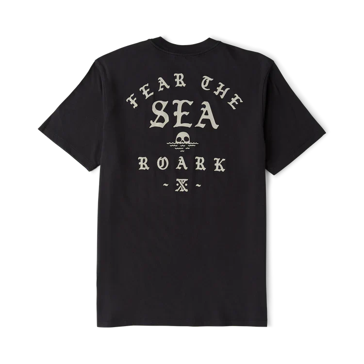 Roark Fear The Sea Premium Tee in Black — 100% pigment-dyed ringspun combed cotton, premium fit, 20 singles