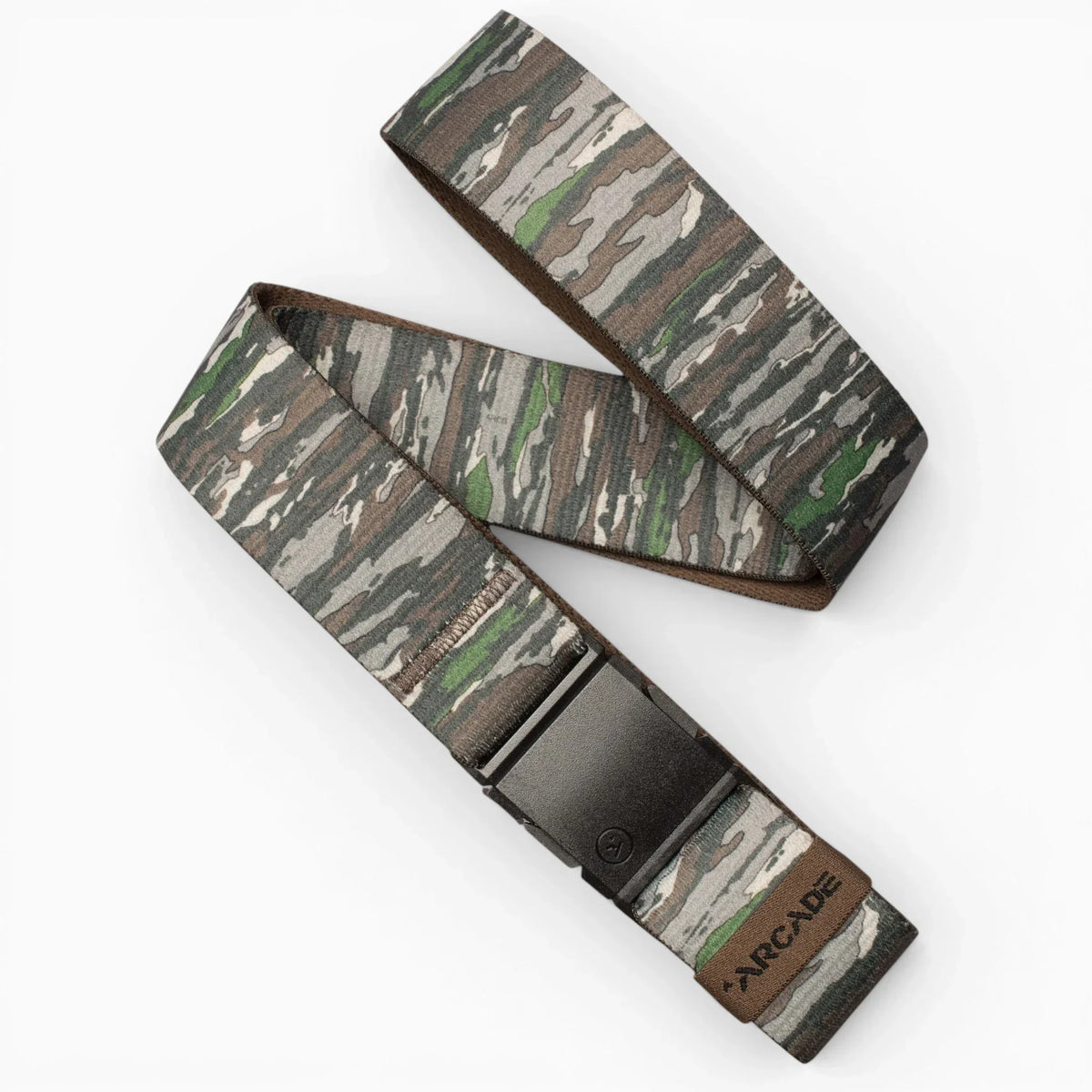 Arcade Belts Realtree Camo Original Belt in Realtree Original — patented A2 buckle, micro-adjustable REPREVE® stretch webbing, metal-free, Realtree camo print  