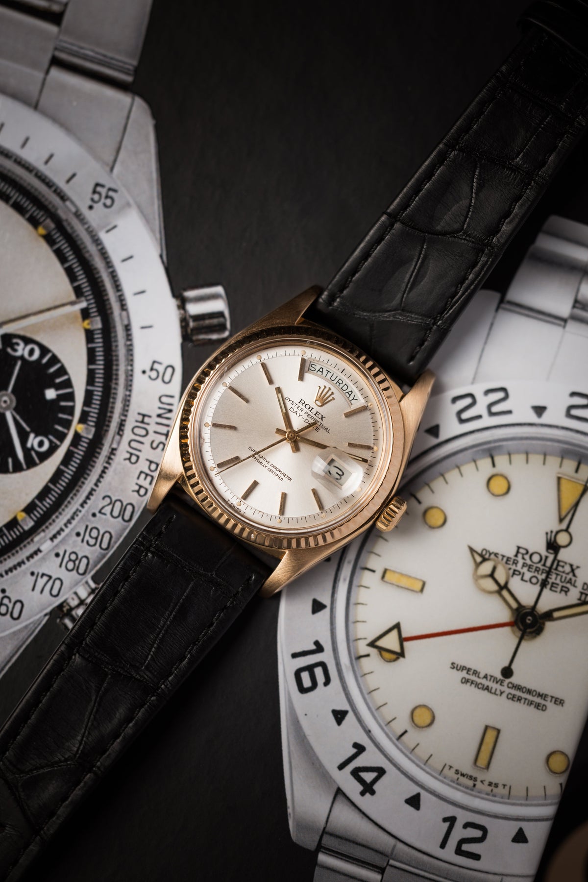 Rolex Day-Date Silver Leather 1803