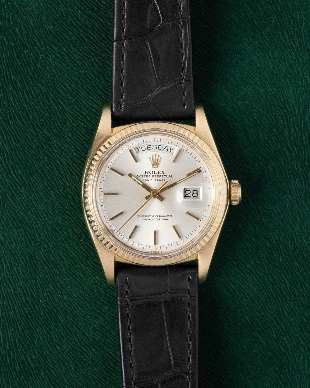 Rolex Day-Date Silver Leather 1803