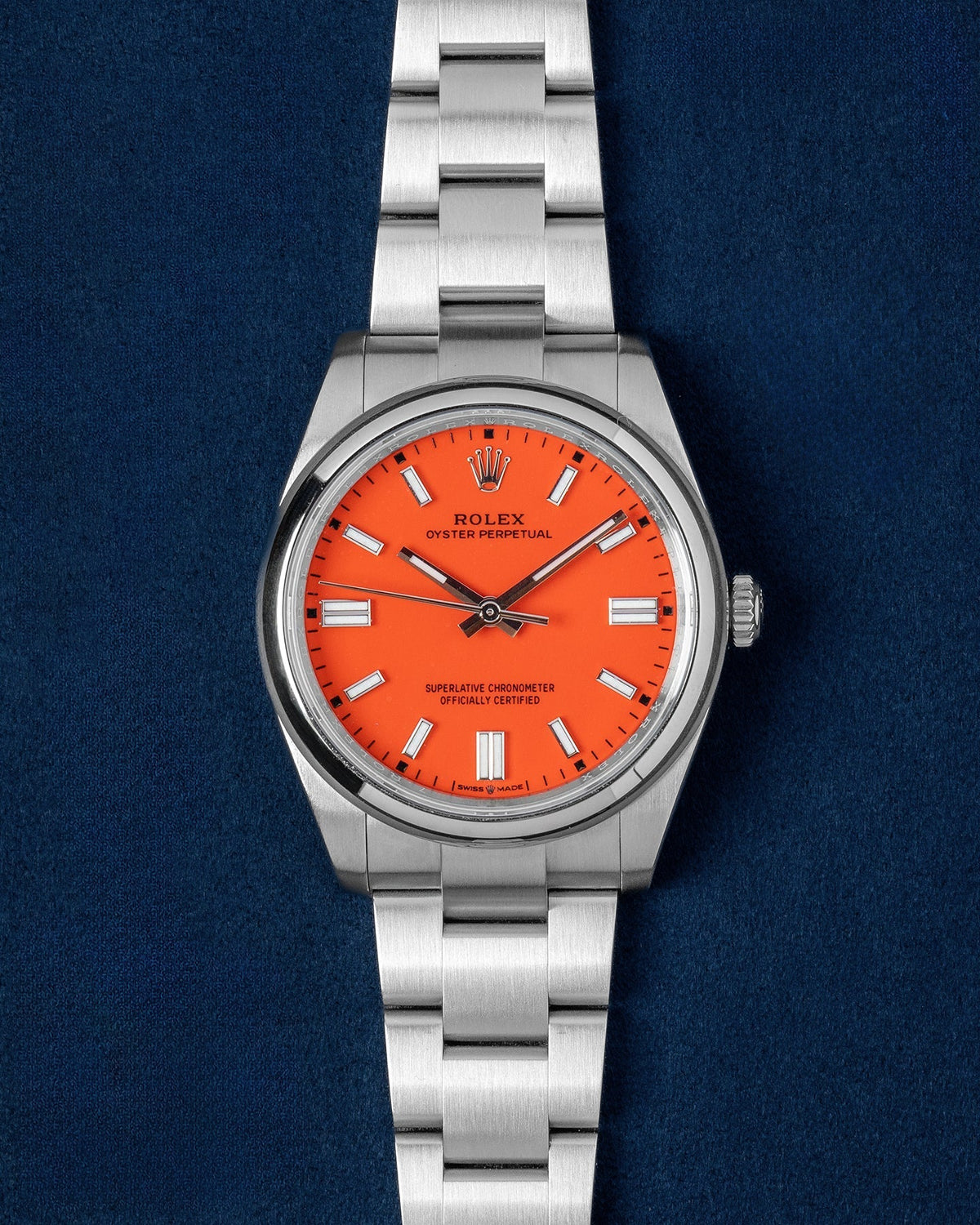 Rolex Oyster Perpetual Coral Red Dial 126000