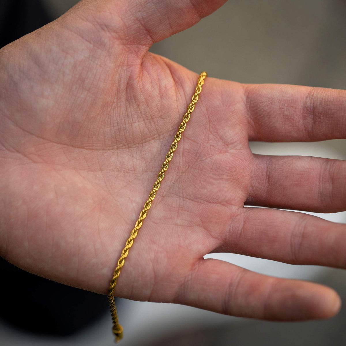 Rope Chain Bracelet, 2.5MM - 14K Gold