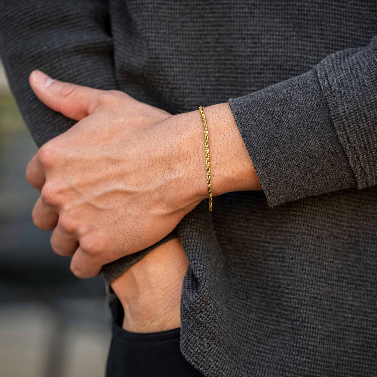 Rope Chain Bracelet, 2.5MM - 14K Gold
