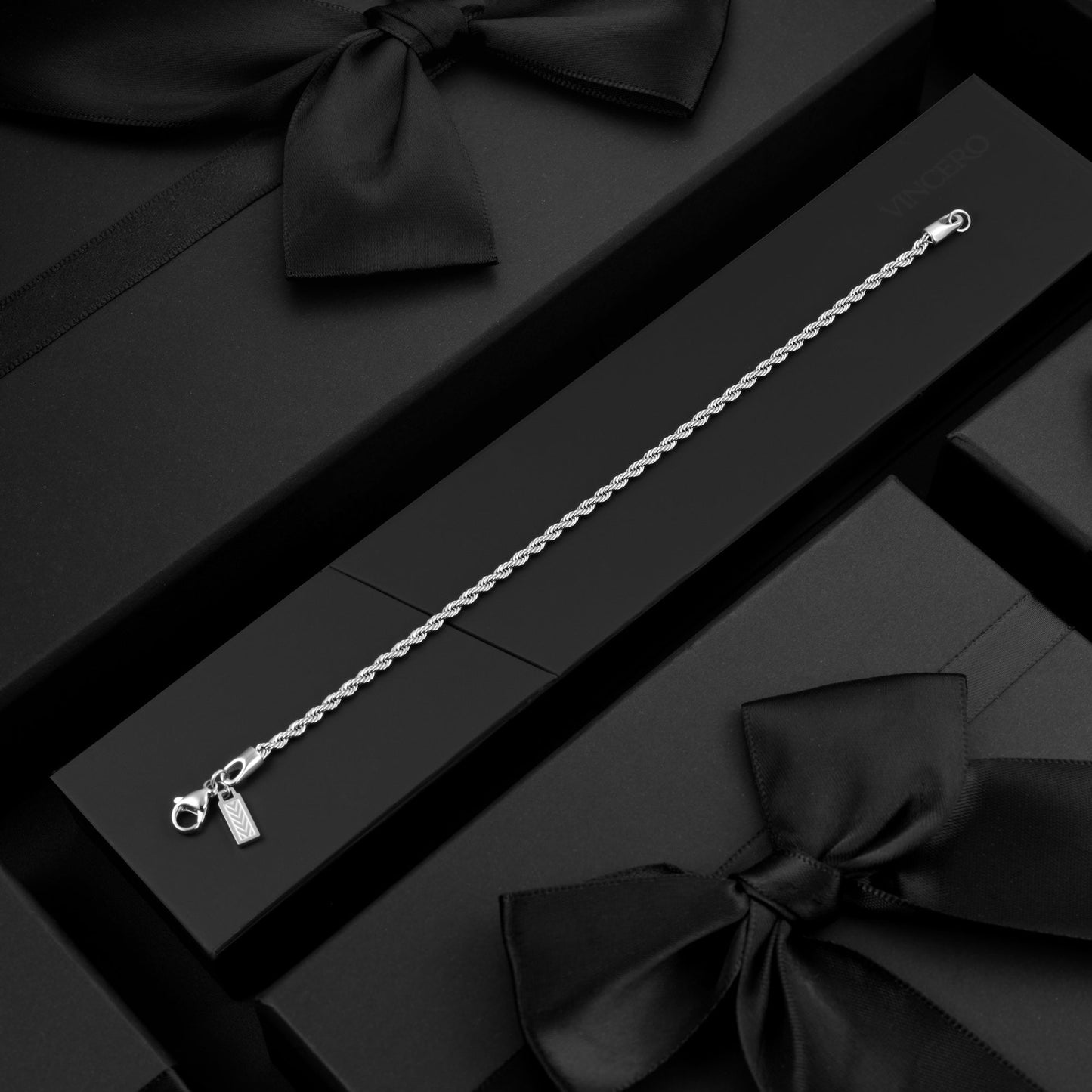 Rope Chain Bracelet, 2.5MM - Silver