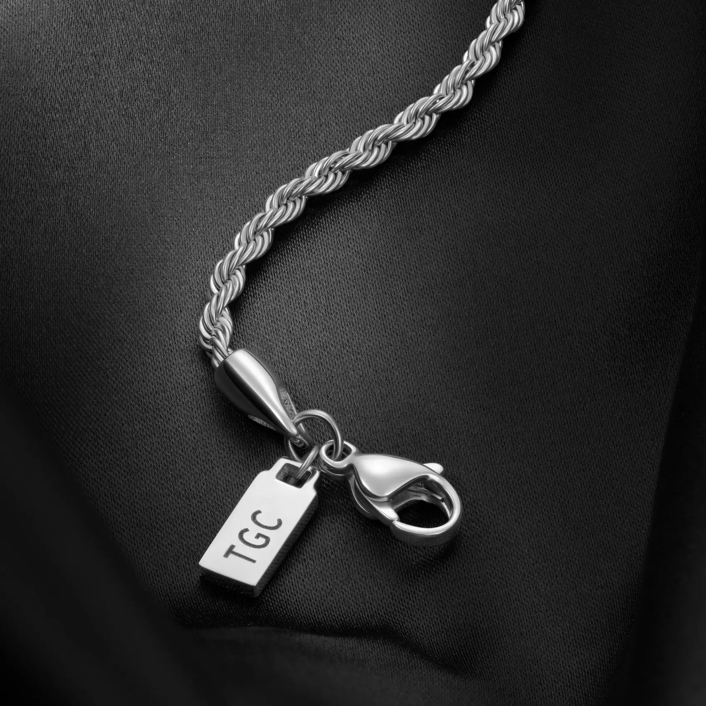 Rope Chain Bracelet, 2.5MM - Silver