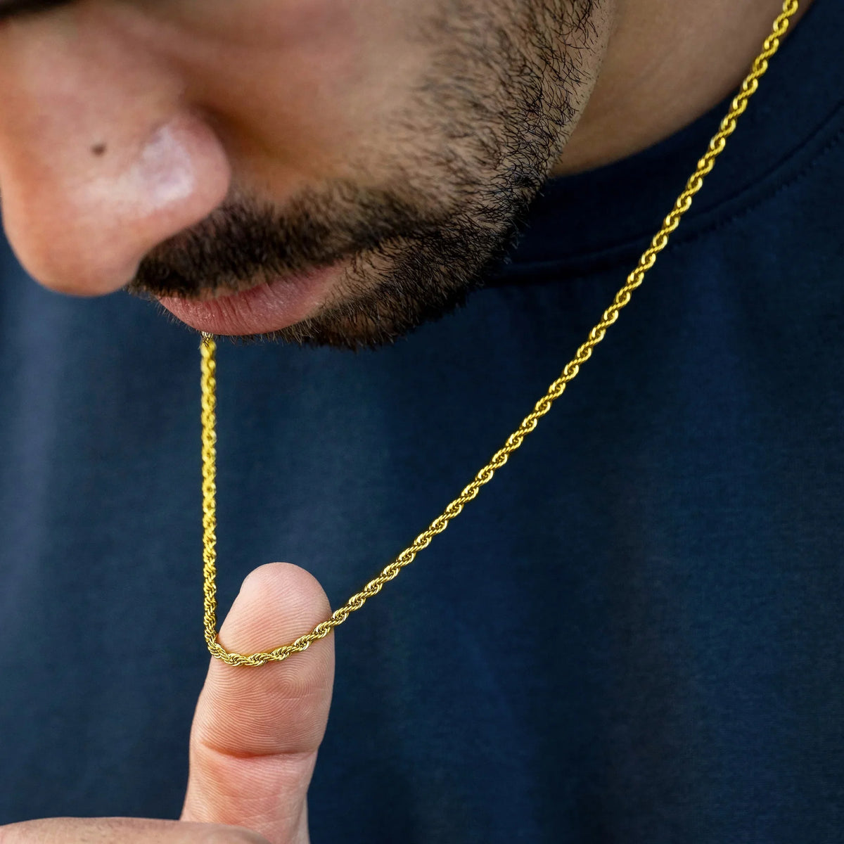 Rope Chain Necklace, 2.5MM - 14K Gold