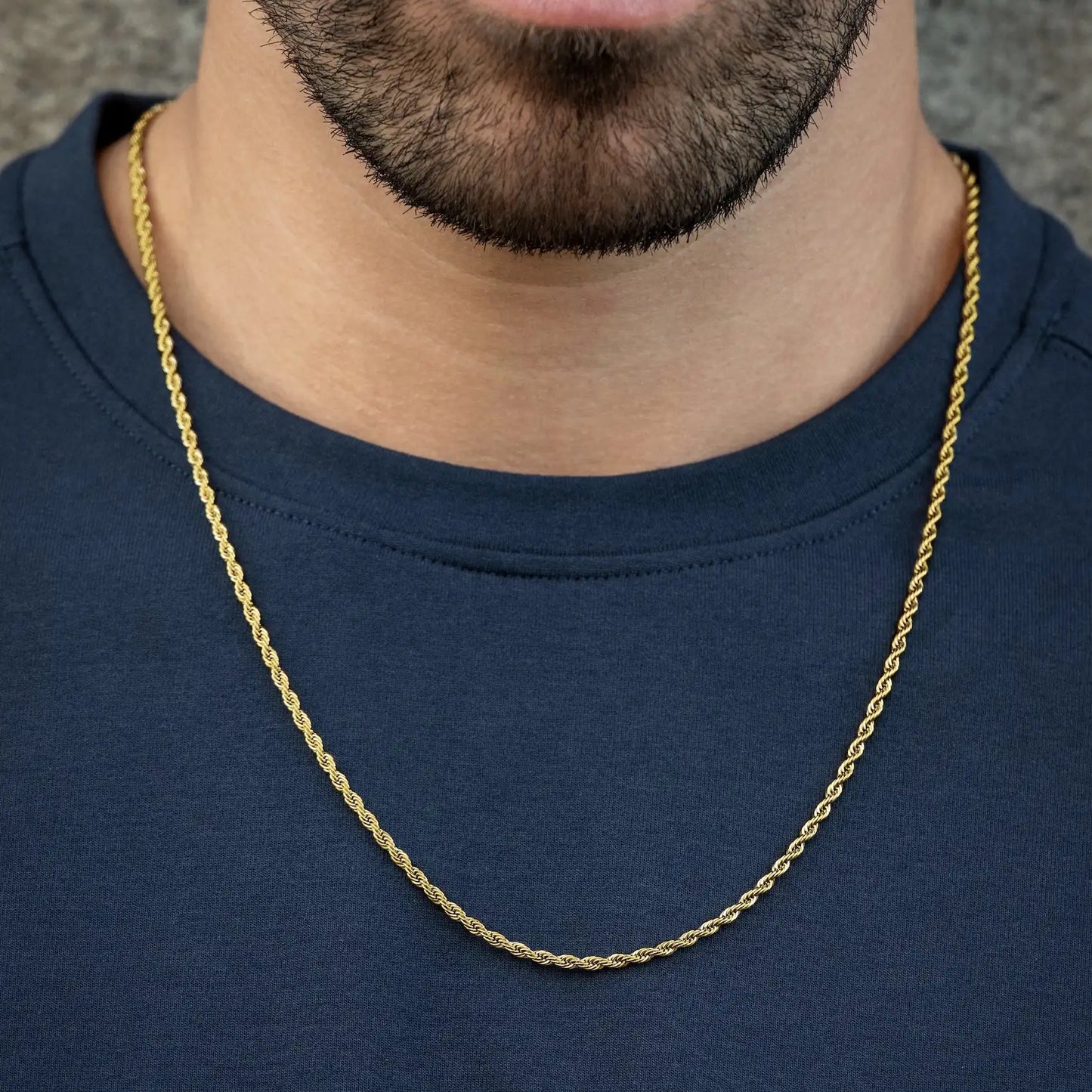 Rope Chain Necklace, 2.5MM - 14K Gold