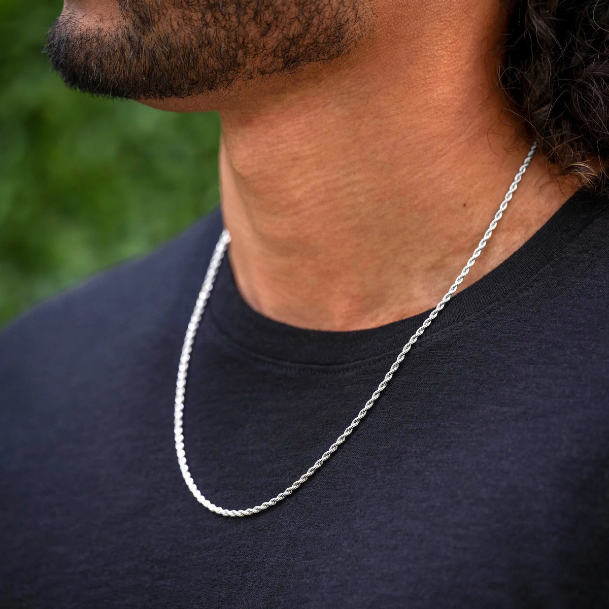 Rope Chain Necklace, 2.5MM - Silver
