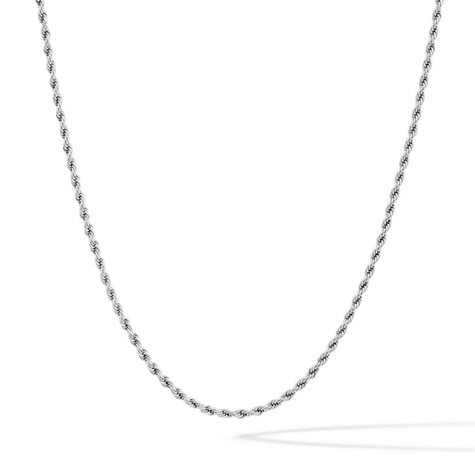 Rope Chain Necklace, 2.5MM - Silver