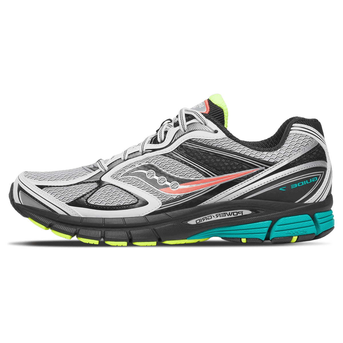 Saucony ProGrid Guide 7 'White Teal Mutant' — UK 1 — Front View