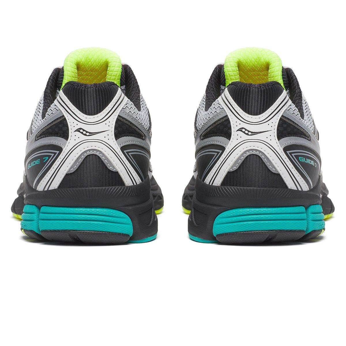 Saucony ProGrid Guide 7 'White Teal Mutant' — UK 1 — Back View
