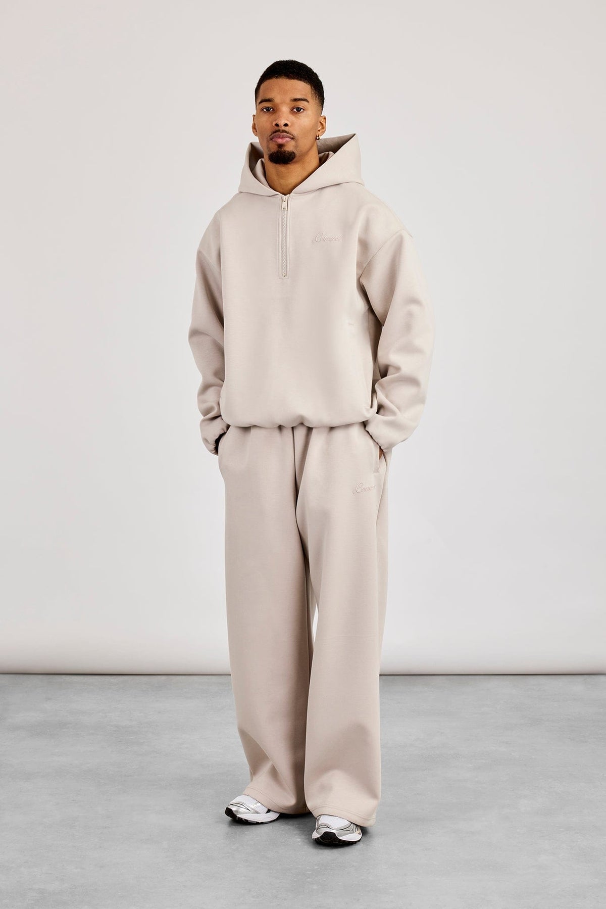 Cernucci Scuba Baggy Fit Trouser - Light Grey — S — Side View