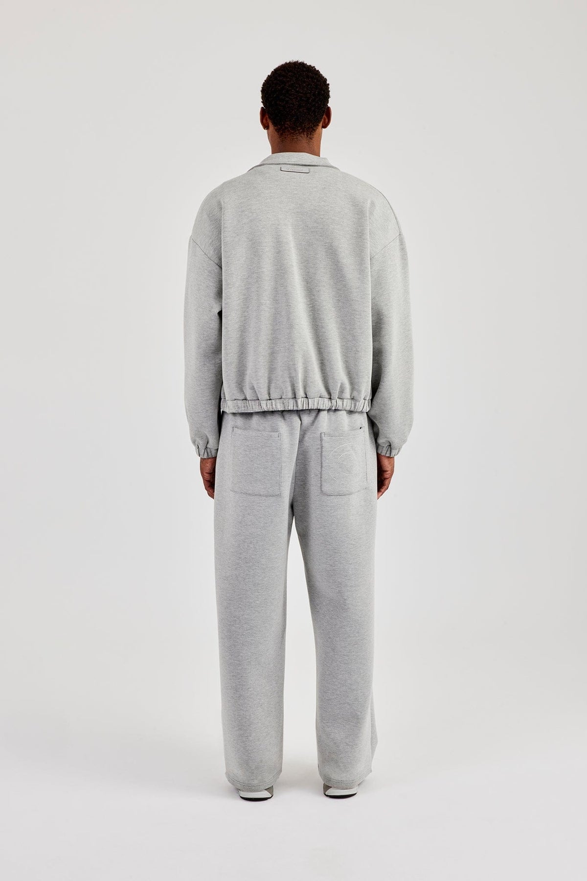 Cernucci Scuba Funnel Neck Jacket & Baggy Fit Trouser - Grey — S — Size S — Top View