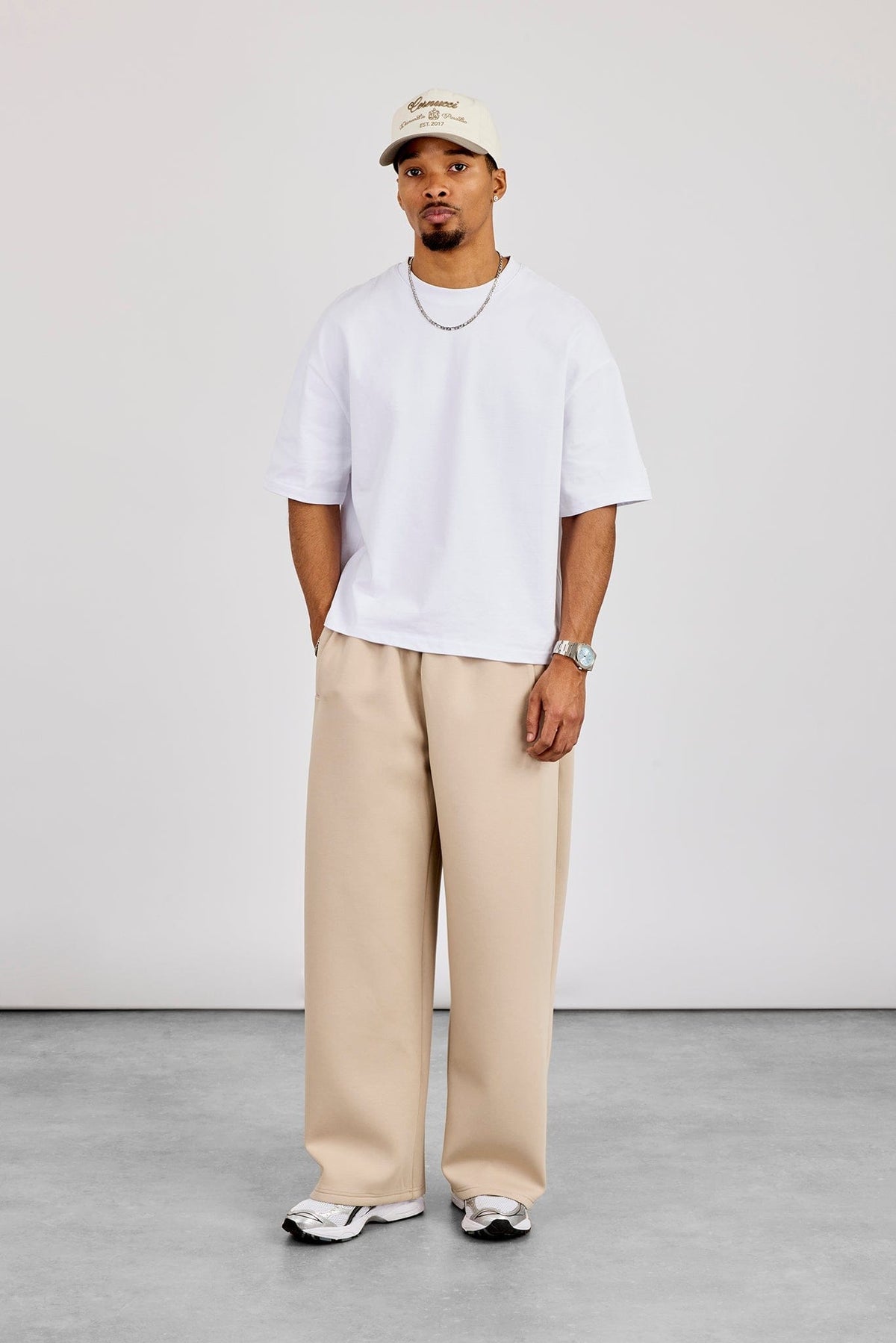 Cernucci Scuba Baggy Fit Trouser - Stone — S — Back View