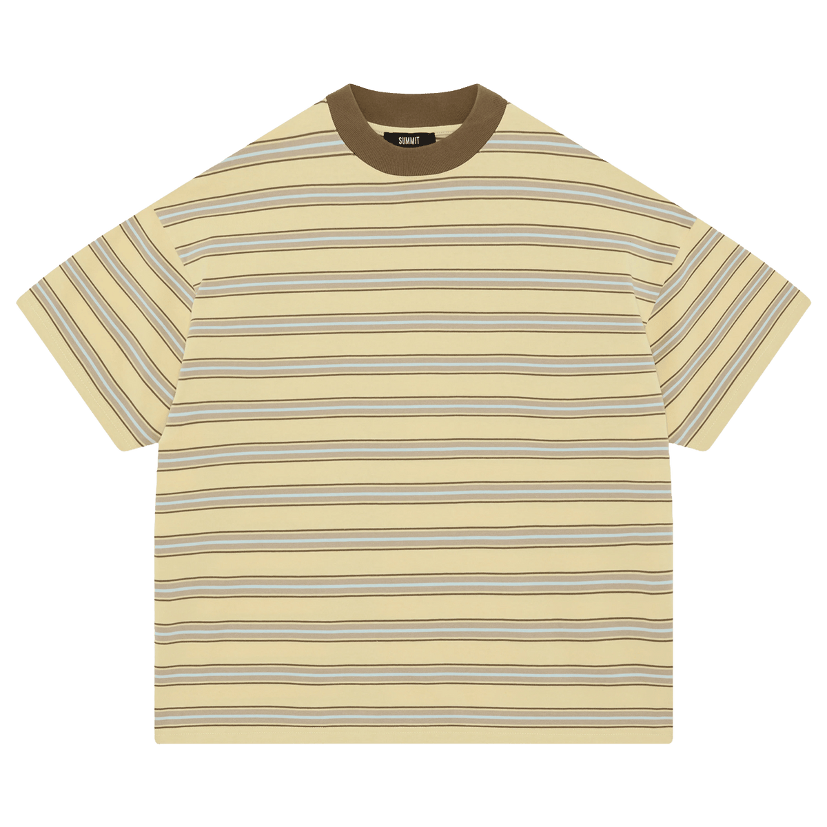 Summit Stripe Short Sleeve T-Shirt 'Yellow' — XXS — Front View
