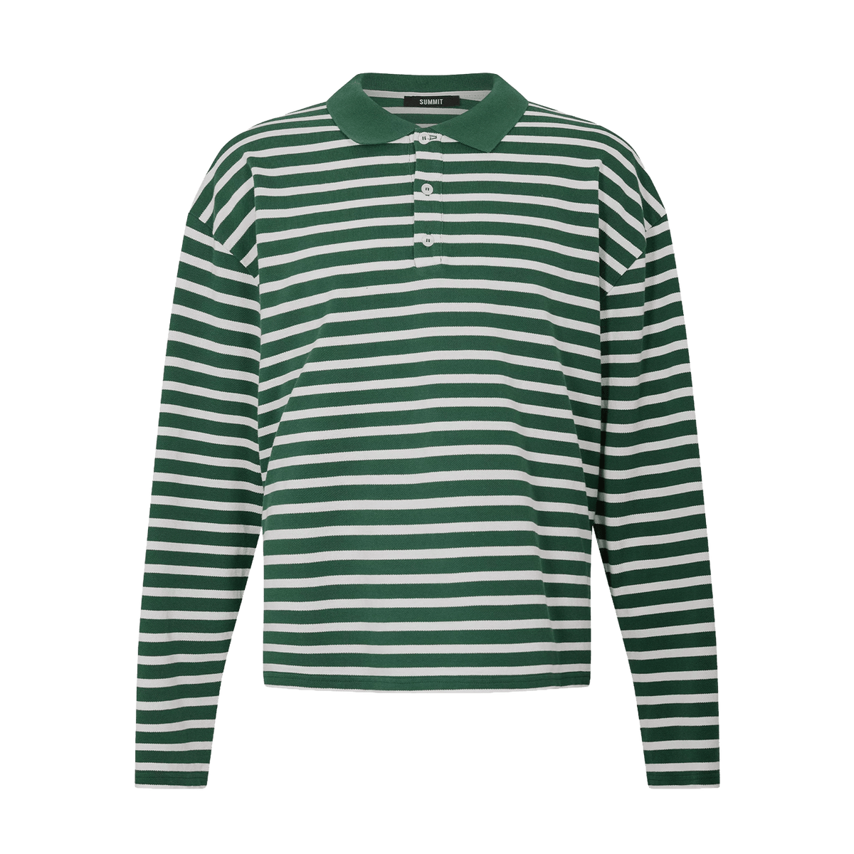 Summit Pique Long Sleeve Polo 'Forest White' — XXS — Front View