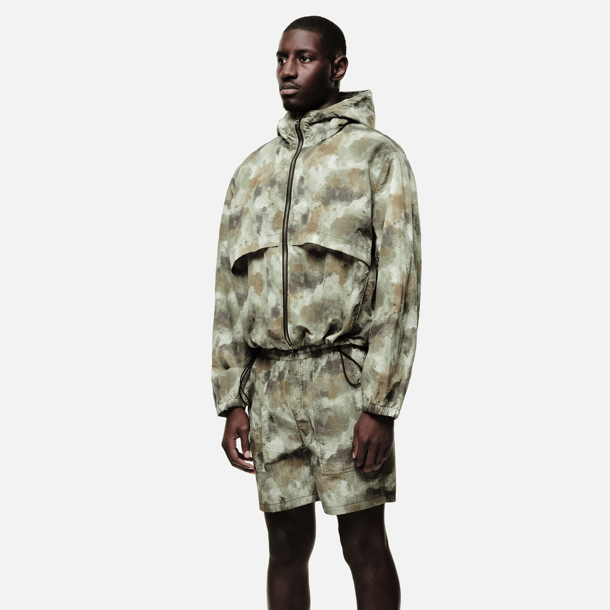 Summit Ripstop Windbreaker 'Watercolour Camo' — XXS — Top View