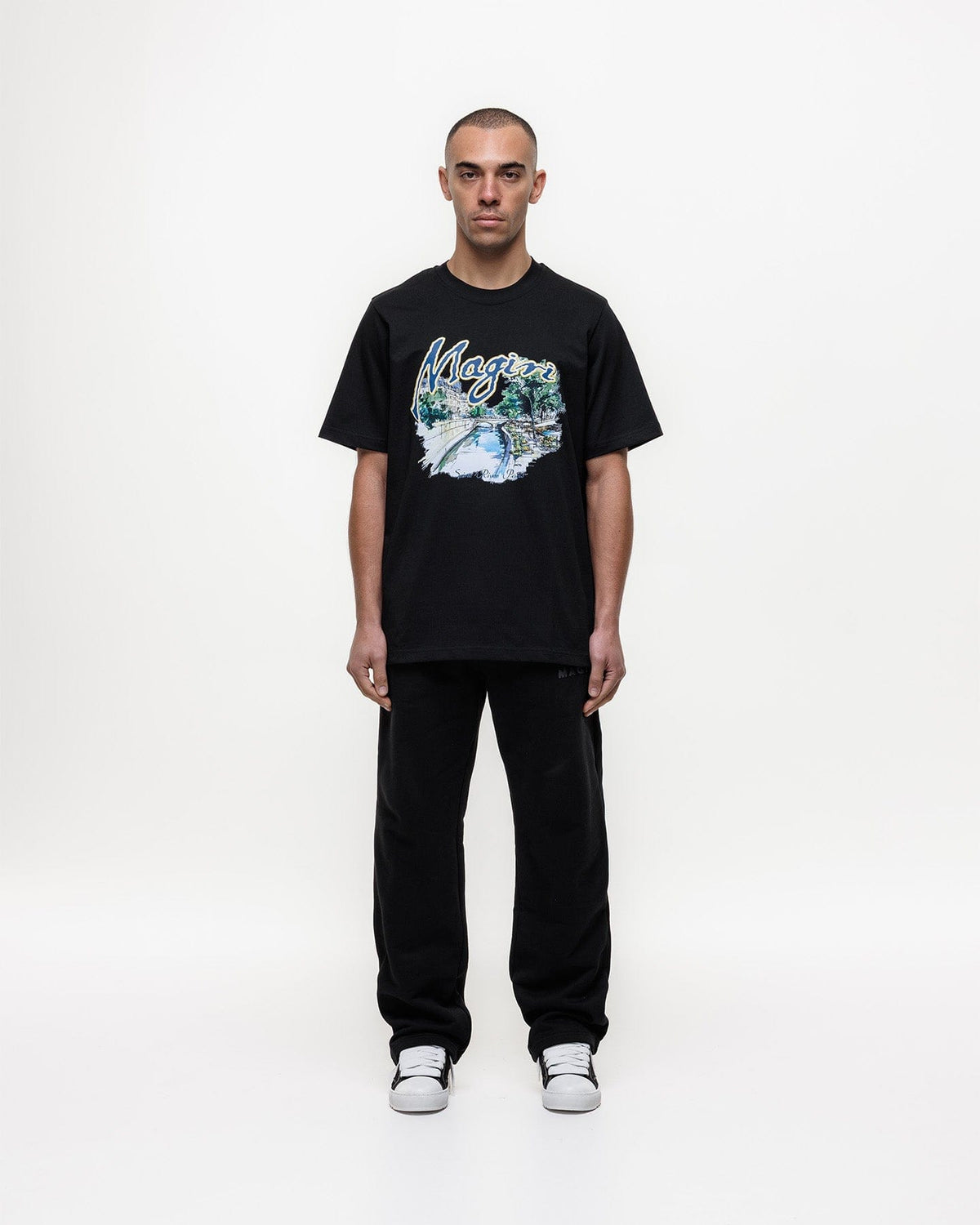 Magiri Seine River Printed T-Shirt 'Black' — Black — Size S — Back View