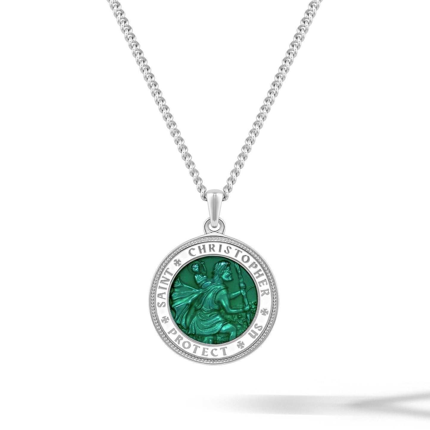 St. Christopher Pendant - Emerald Green