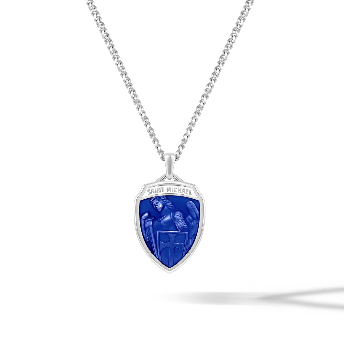 St. Michael Amulet - Sapphire Blue