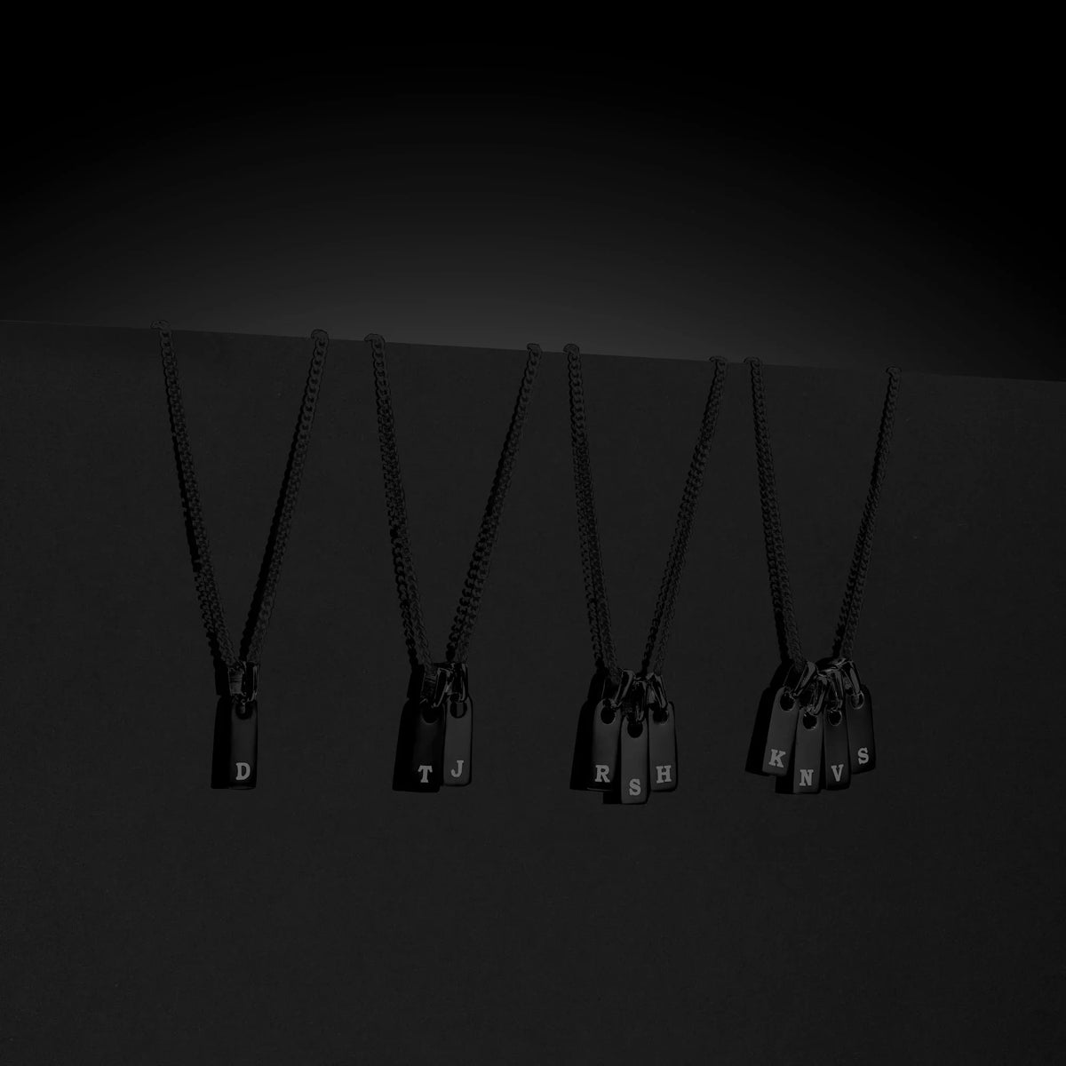 Initial Tag Pendant - Stealth