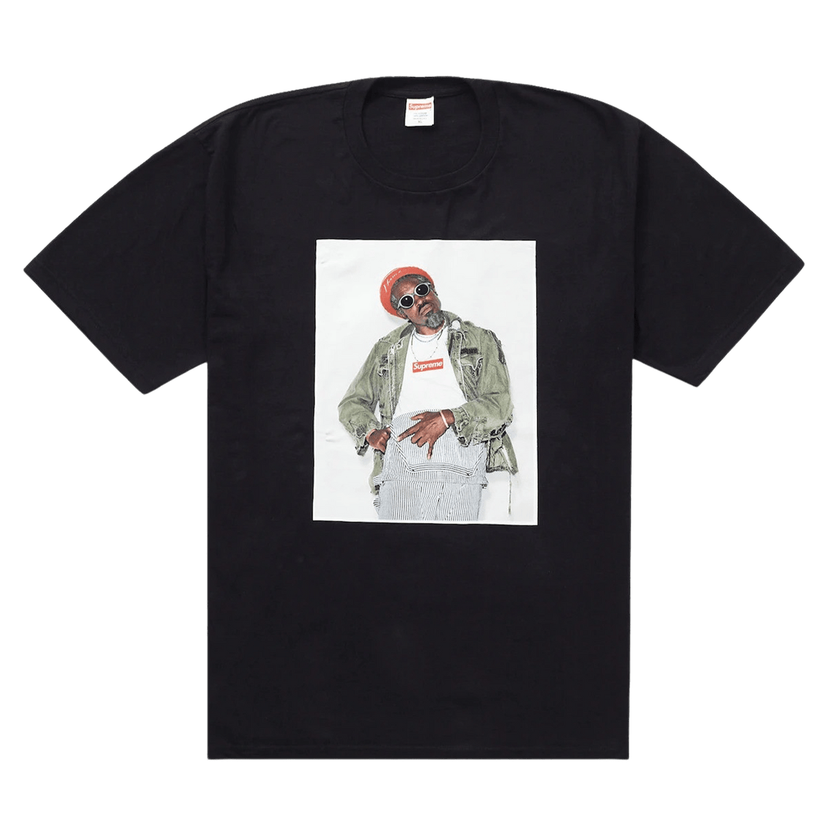 Supreme André 3000 Tee 'Black' — XXS — Front View