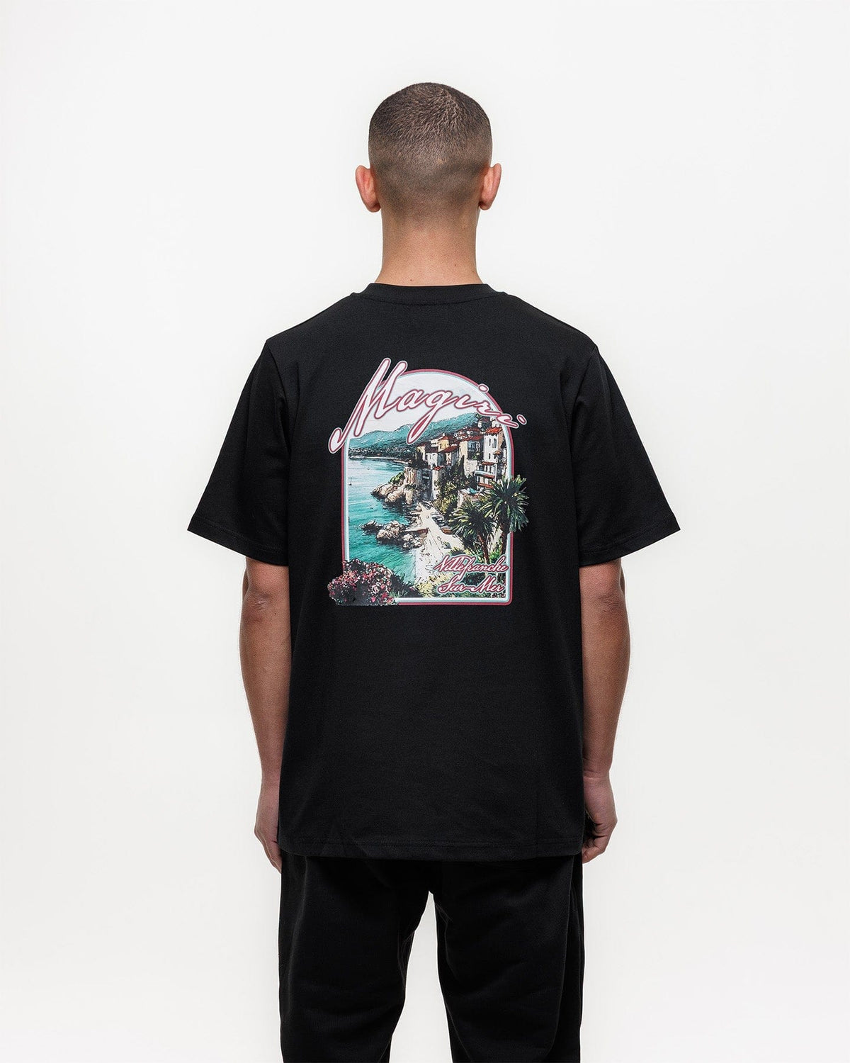 Magiri Sur Mur Printed T-Shirt 'Black' — Black — Size S — Detail View