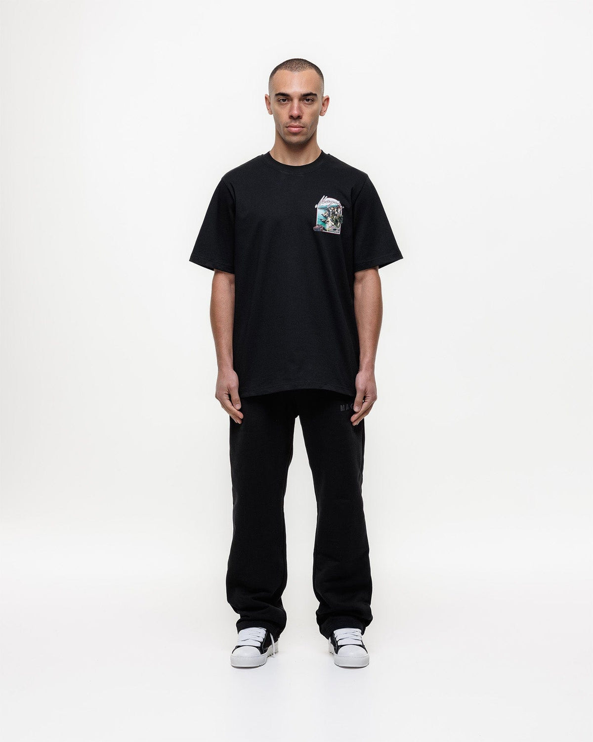 Magiri Sur Mur Printed T-Shirt 'Black' — Black — Size S — Back View