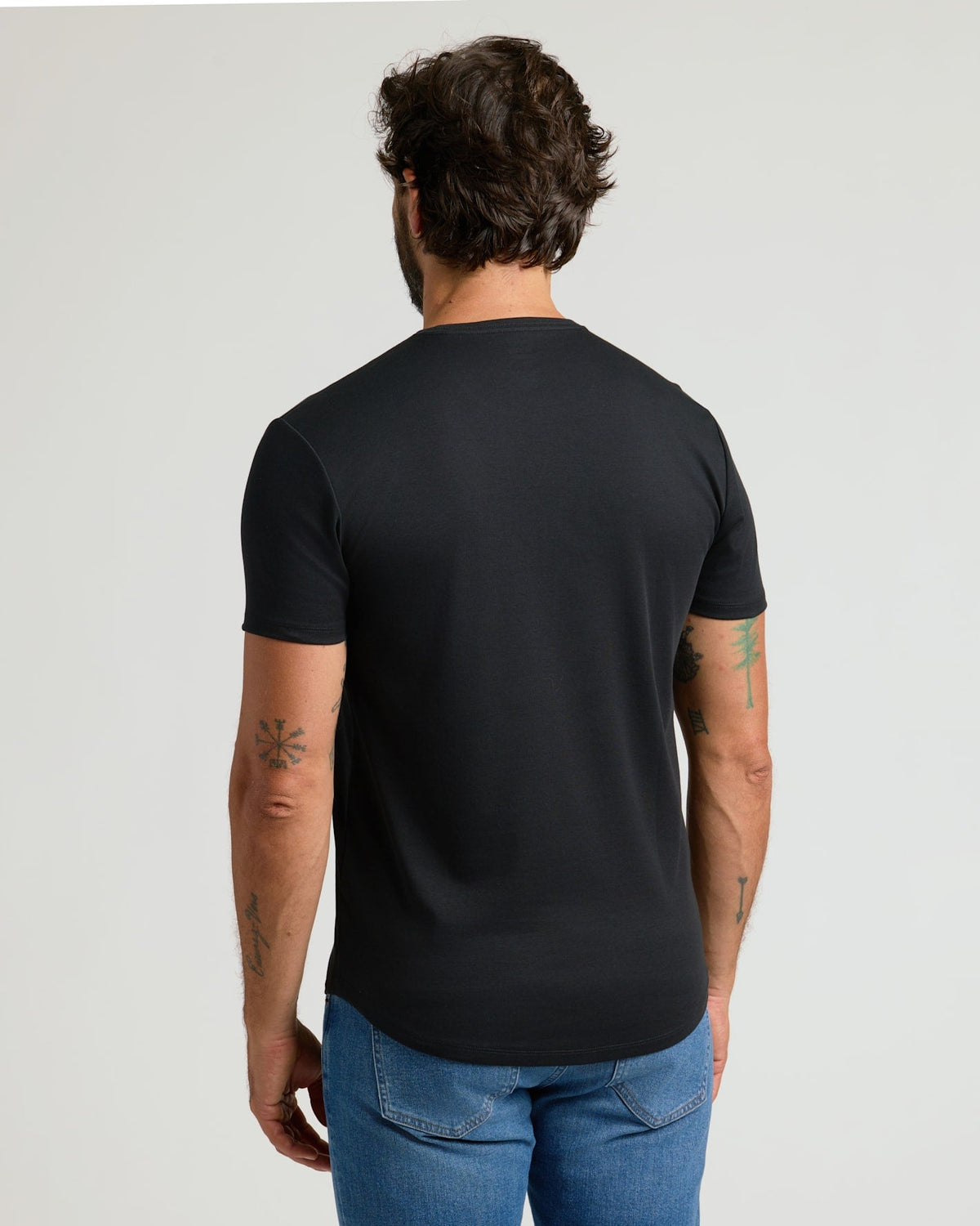 Pima Cotton Blend Curved Hem Crew 2-Pack