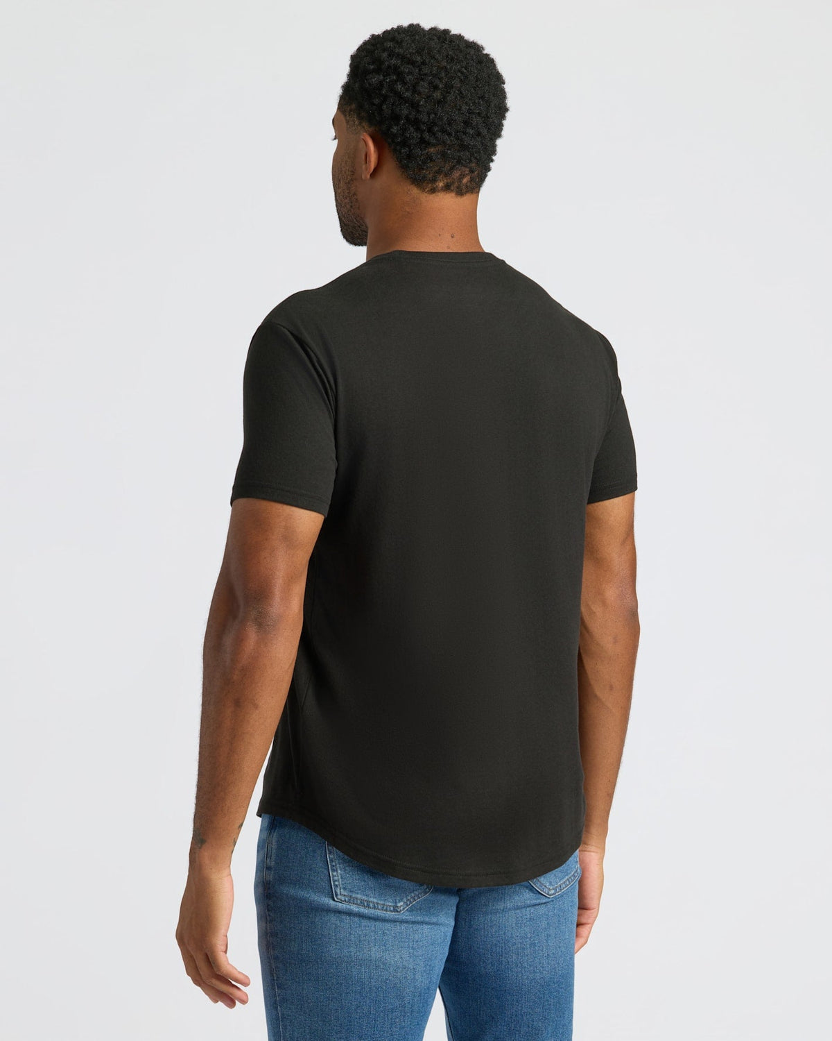Black & White Curved Hem Classic Crew Neck 6-Pack