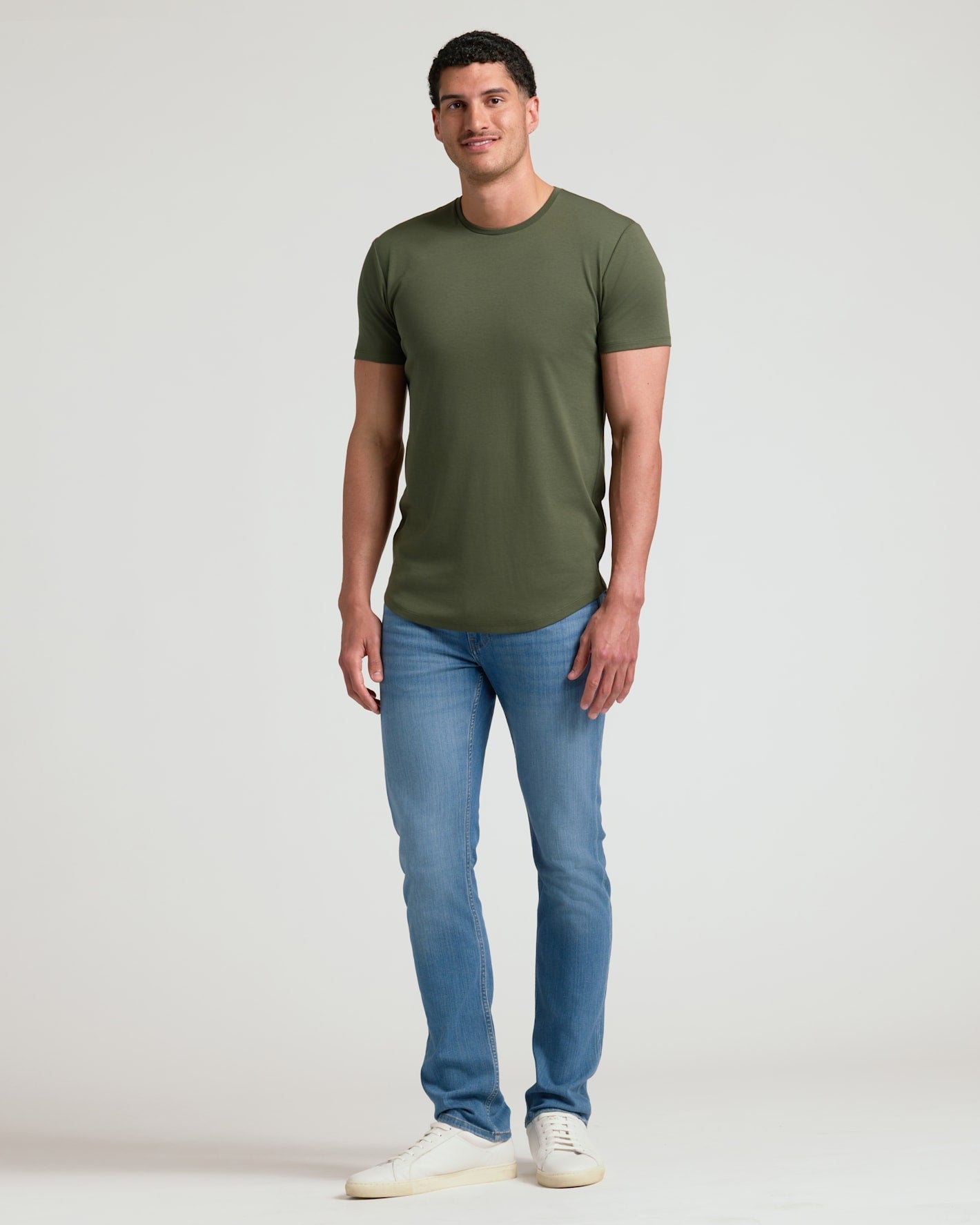 Tall Pima Cotton Blend Curved Hem Crew 2-Pack