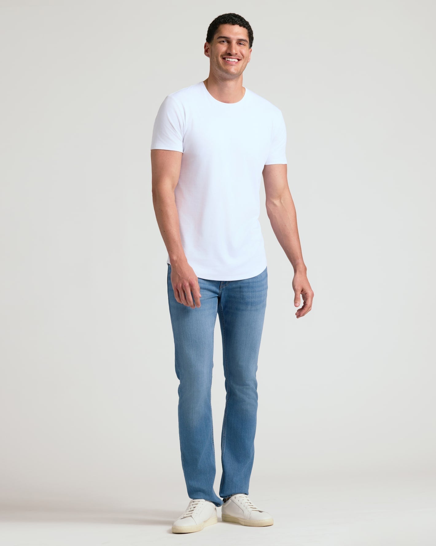 Tall Pima Cotton Blend Curved Hem Crew 2-Pack