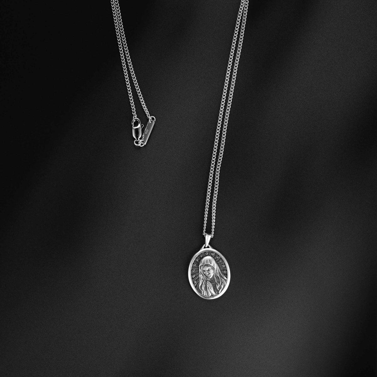 Virgin Mary Pendant - Sterling Silver