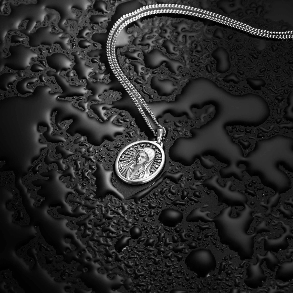 Virgin Mary Pendant - Sterling Silver