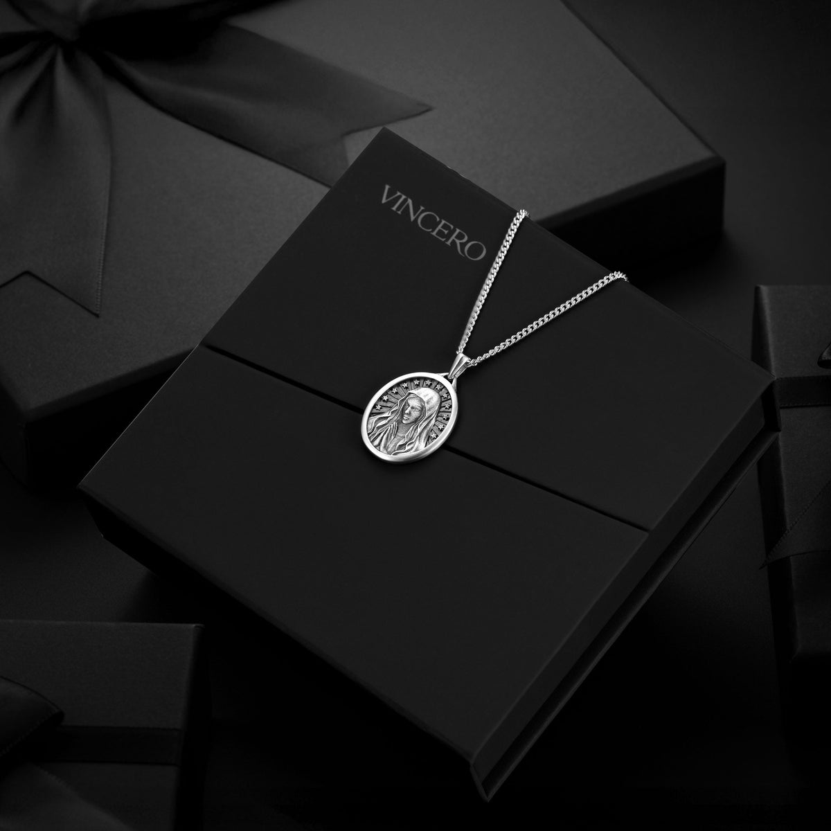 Virgin Mary Pendant - Sterling Silver