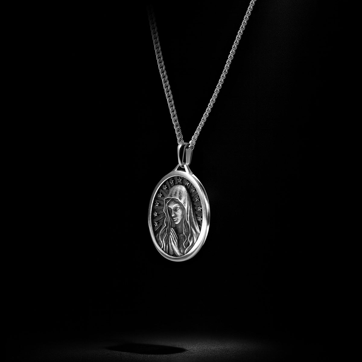 Virgin Mary Pendant - Sterling Silver