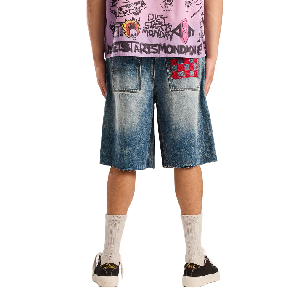 Diet Starts Monday Doodle Denim Shorts