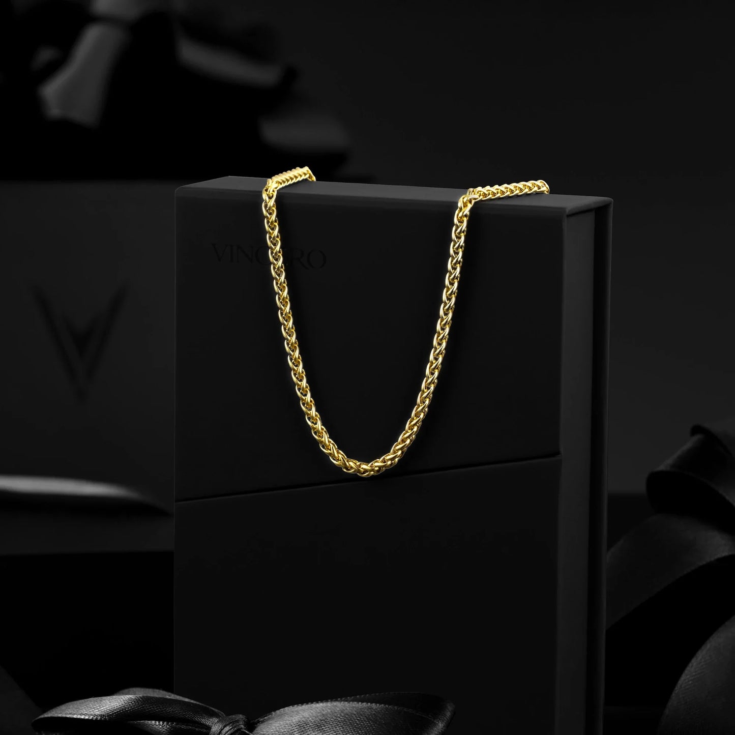 Wheat Chain Necklace, 3MM - 14K Gold