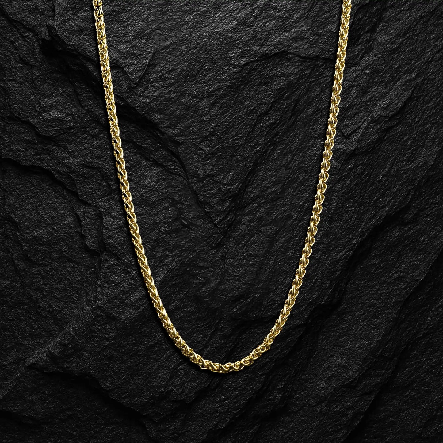 Wheat Chain Necklace, 3MM - 14K Gold