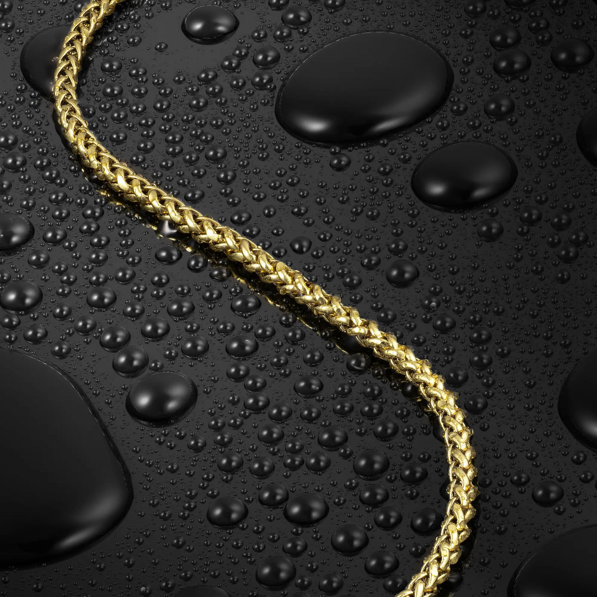 Wheat Chain Necklace, 3MM - 14K Gold