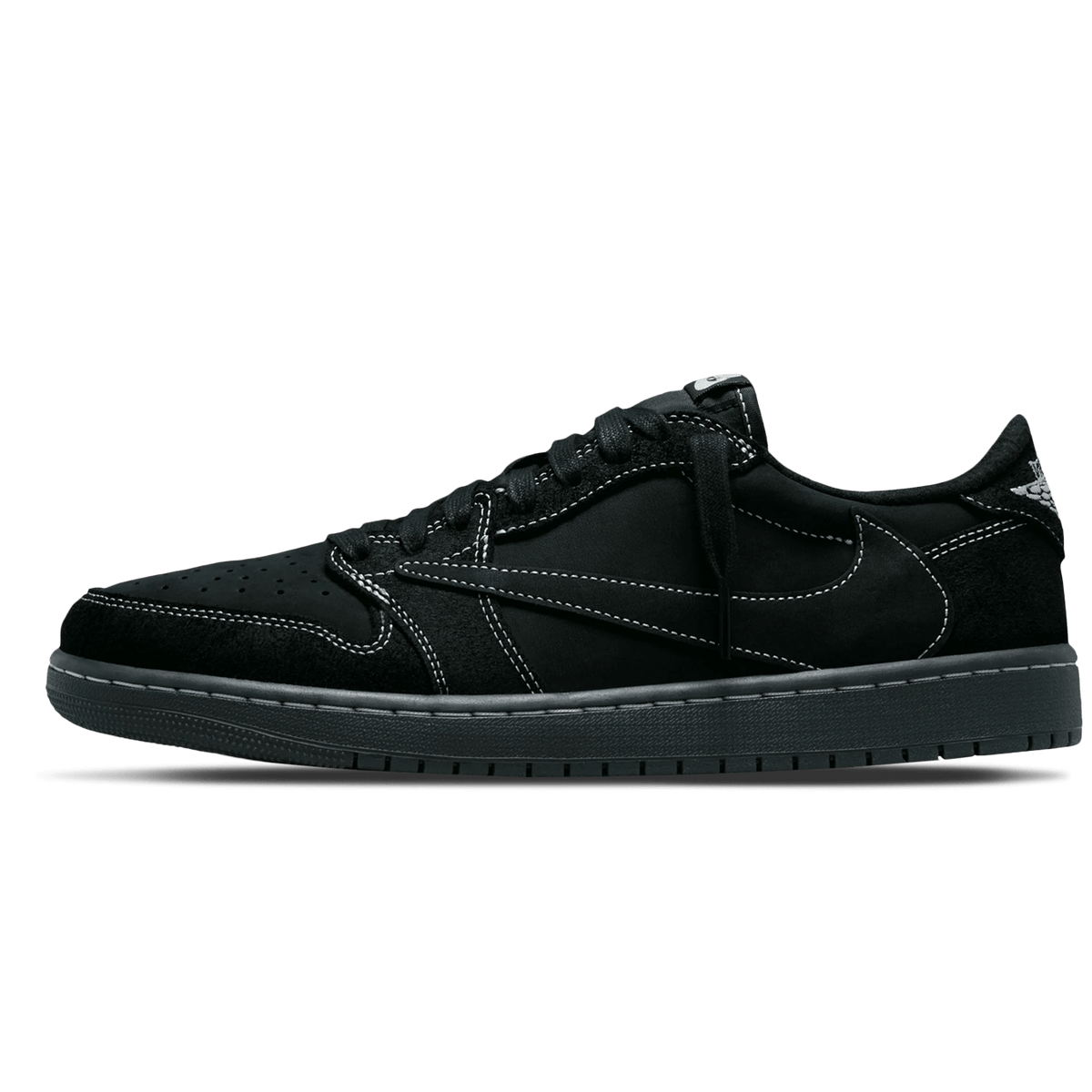 Travis Scott x Air Jordan 1 Low OG SP 'Black Phantom' — 4 UK — Front View