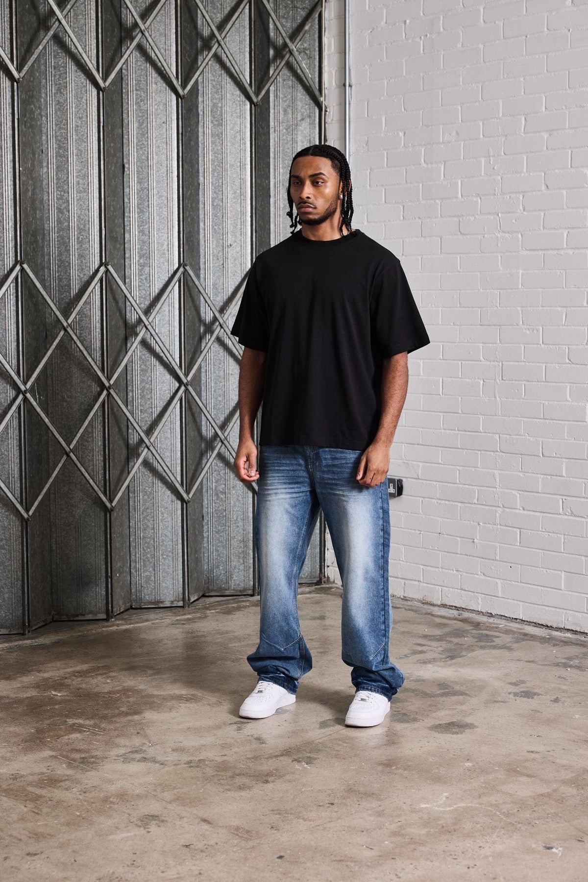 Benir Clothing Relaxed Ripple Denim - Classic Blue — 28 — Detail View