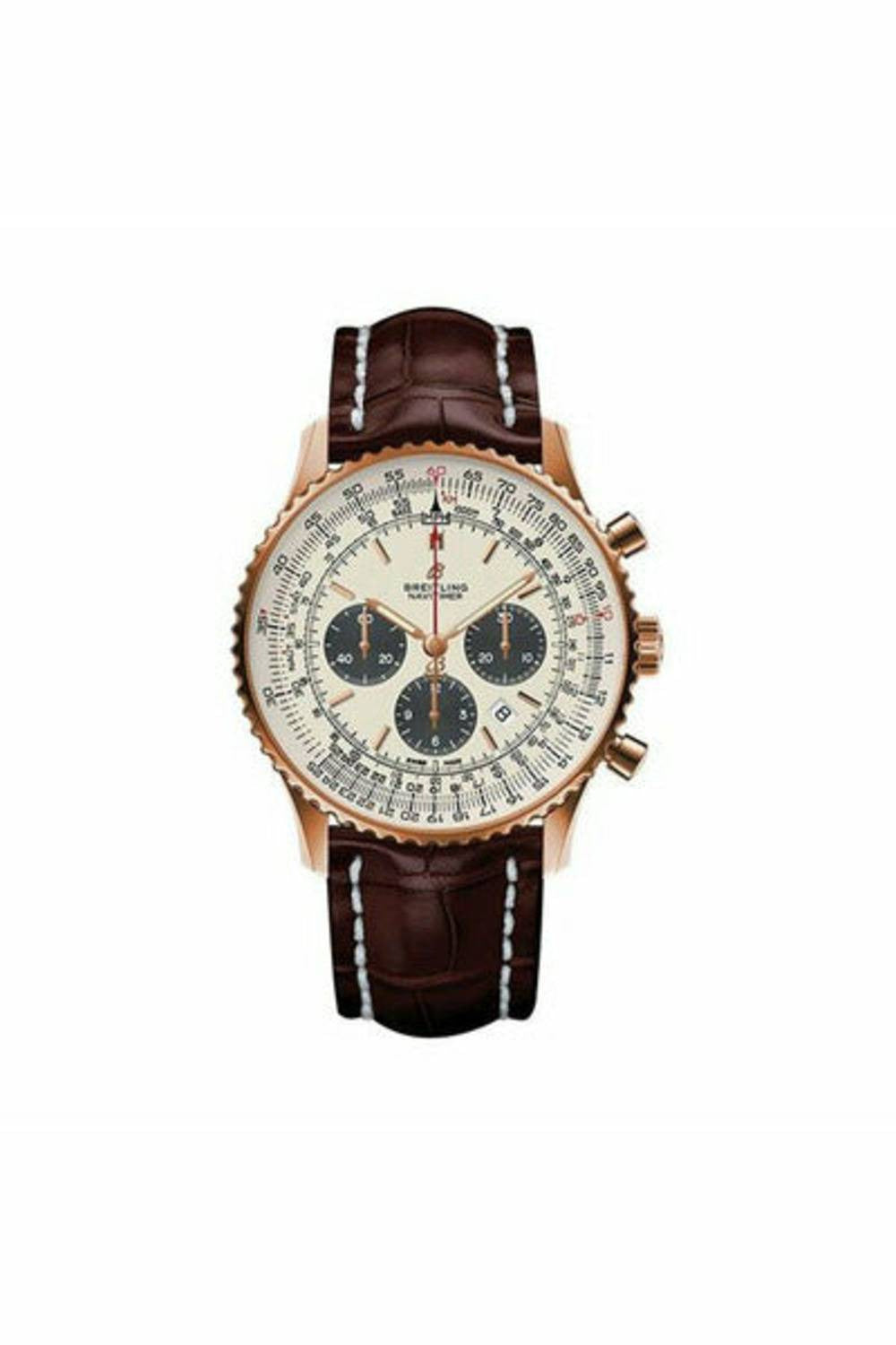 Breitling Navitimer B01 Chronograph 46 18K Red Gold Silver RB0127121G1P1