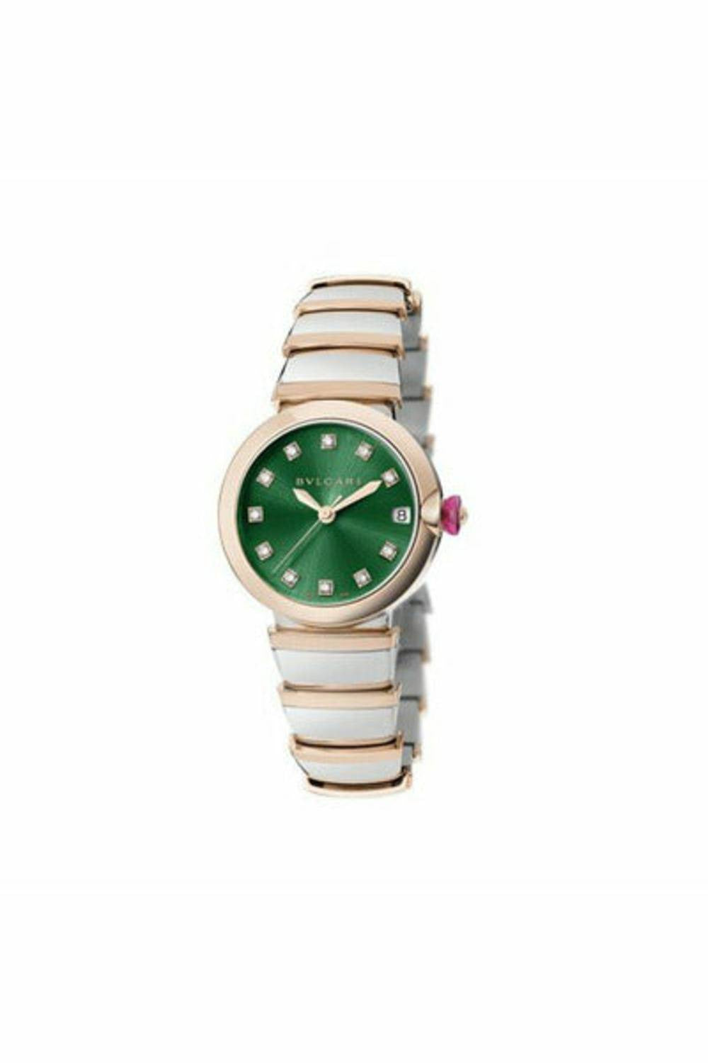 bvlgari lvcea 33mm stainless steel & 18kt rose gold limited edition of 27 pieces ladies watch