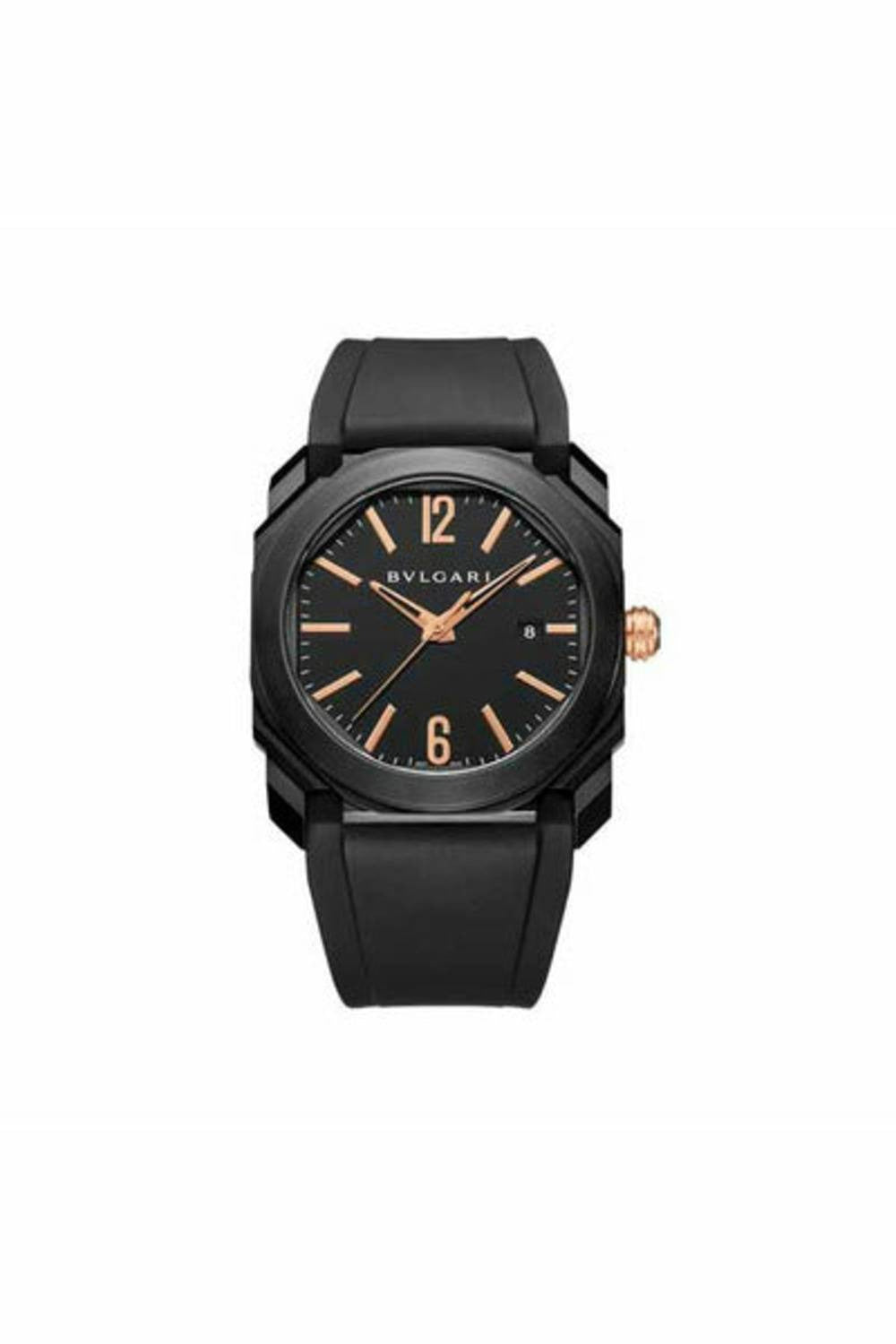bvlgari octo 41mm black steel men's watch ref. 102581
