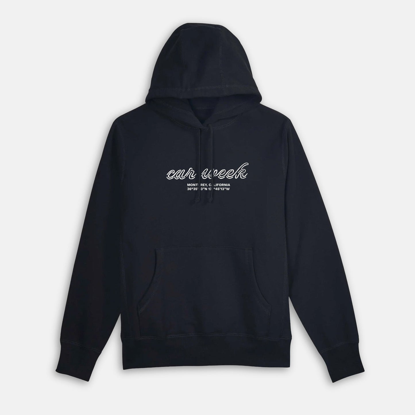 Car Week Retro Pullover Hoodie - Black