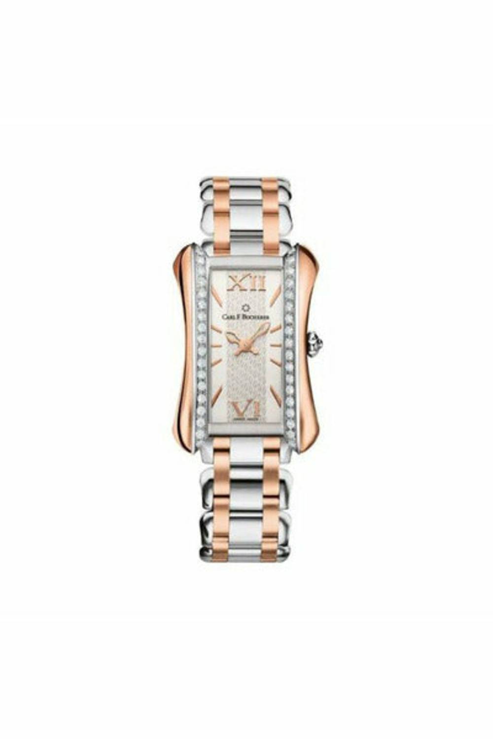 carl f. bucherer alacria princess twotone 21mm x 30mm stainless steel/18kt rose gold ladies watch
