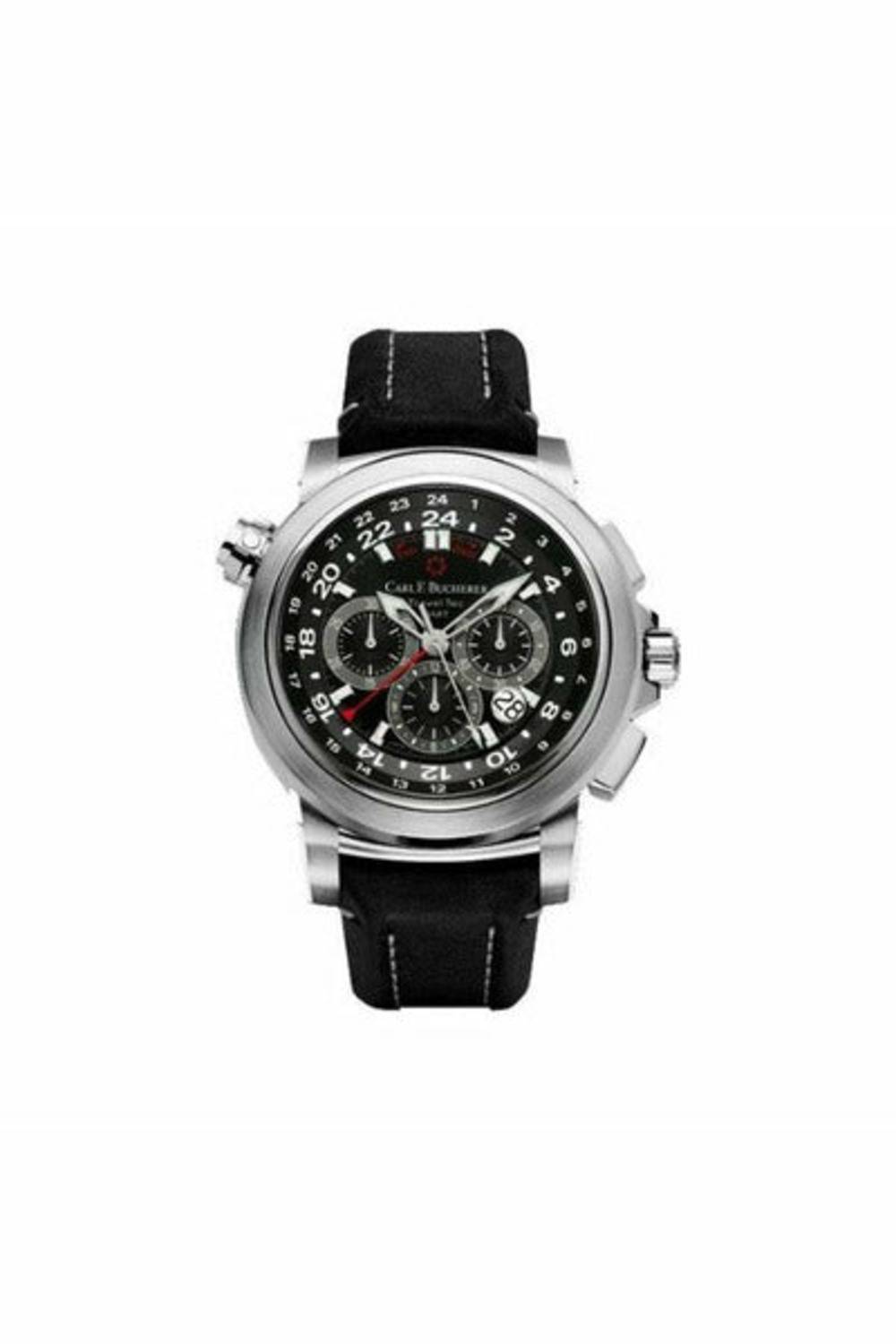 carl f. bucherer patravi traveltec chronograph 46.6mm stainless steel men's watch