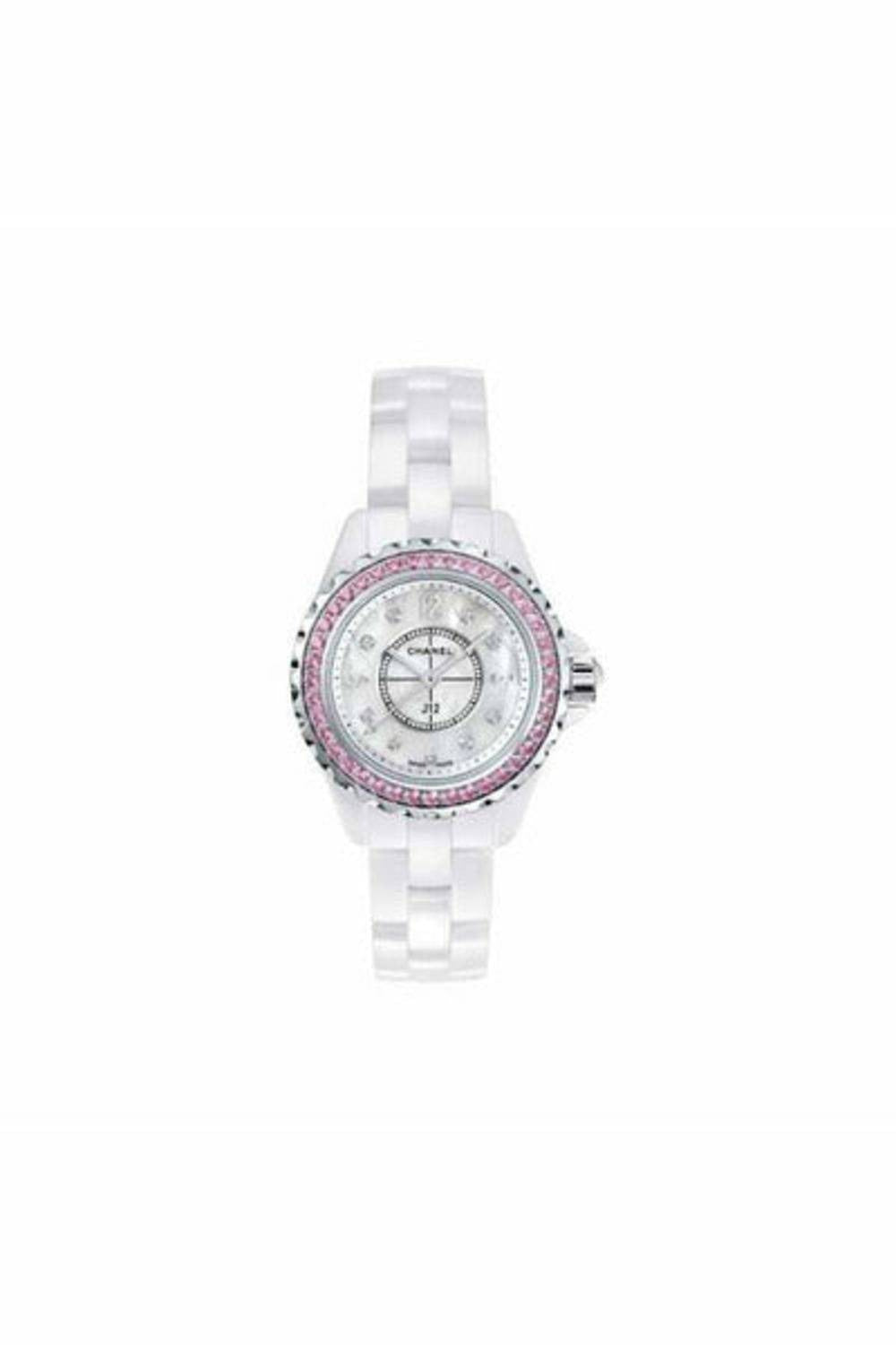 chanel j12 29mm pink sapphires ladies watch