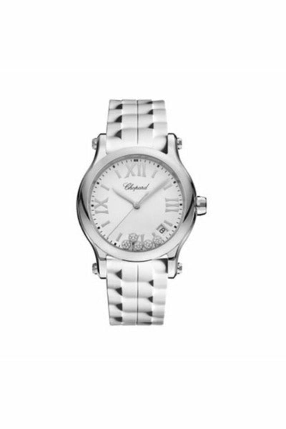 chopard happy sport round quartz 36mm ladies watch ref. 278582-3001